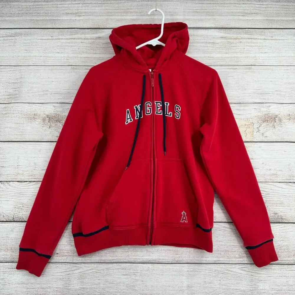 Nike MLB Los Angeles Angeles Full Zip Hoodie‎ Sweatshirt Youth Boys L 12/14 Red